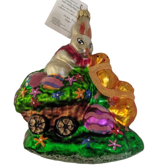vintage 1996 new large christopher radko rabbit bunny easter ornament 6